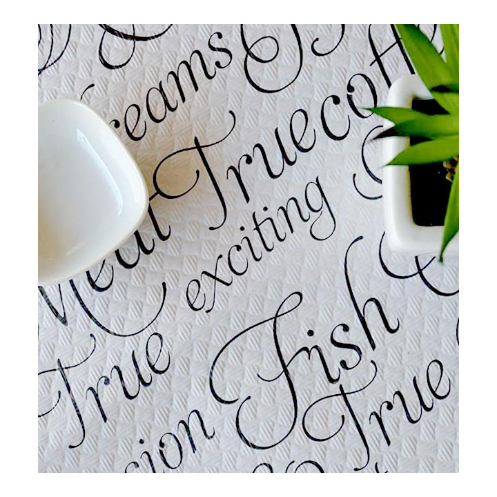 Pre-Cut Paper Tablecloth "Buen Provecho" 37g 1x1m (400 Units)  