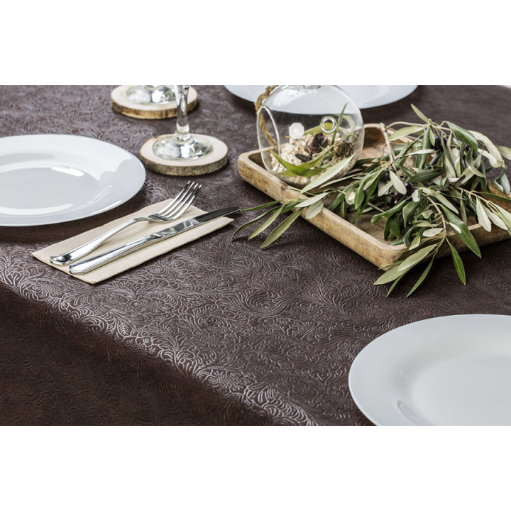 Non-Woven PLUS Tablecloth Brown 120x120cm (100 Units) 