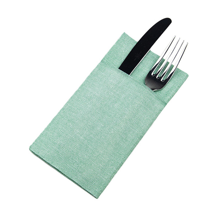 Pocket Fold Paper Napkins Cow Boys Green 40x40cm (960 Units) 
