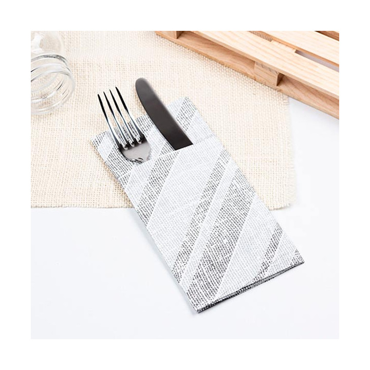 Pocket Fold Paper Napkins Barlovento Black 40x40cm (960 Units) 