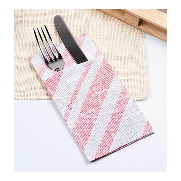 Pocket Fold Paper Napkins Barlovento Red 40x40cm (960 Units) 
