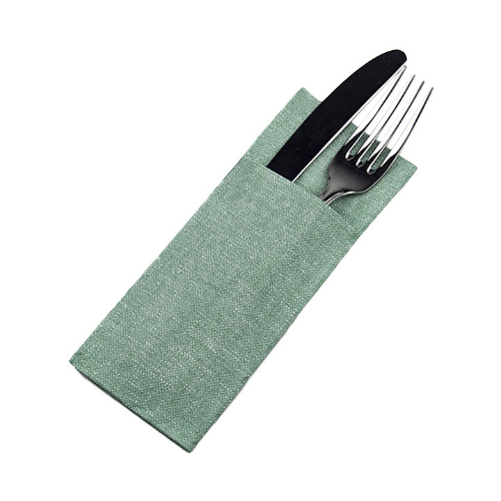Pocket Fold Paper Napkins Cow Boys Green 30x40cm (30 Units) 