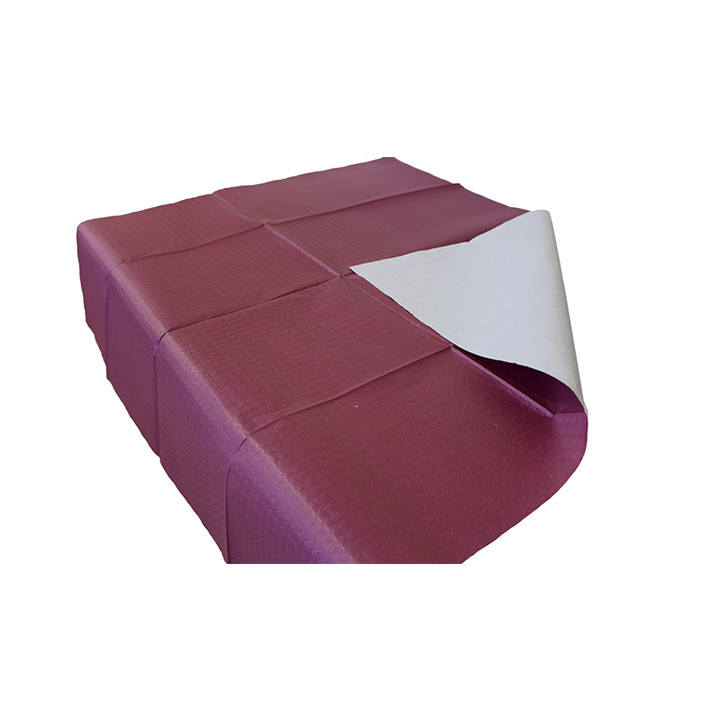 Pre-Cut Paper Tablecloth Burgundy 40g 1,2x1,2m (300 Units)  