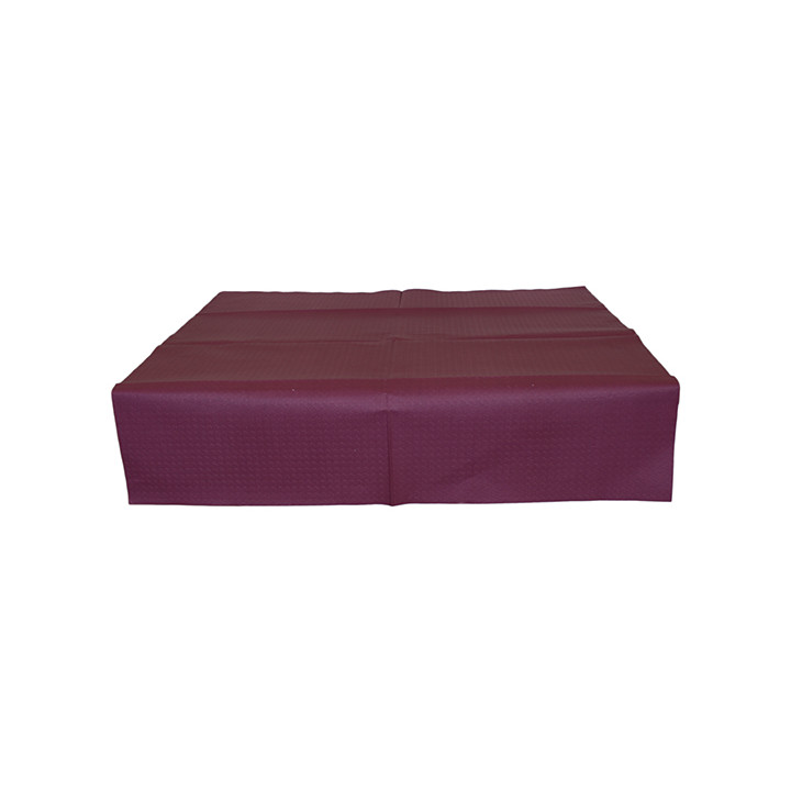 Pre-Cut Paper Tablecloth Burgundy 40g 1,2x1,2m (300 Units)  