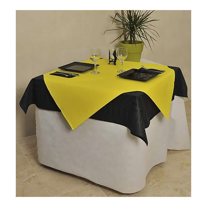 Pre-Cut Paper Tablecloth Yellow 40g 1,2x1,2m (300 Units)  