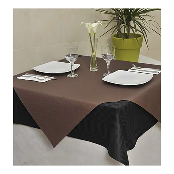 Pre-Cut Paper Tablecloth Brown 40g 1,2x1,2m (300 Units)  