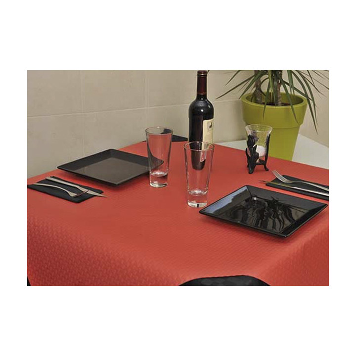 Pre-Cut Paper Tablecloth Red 40g 1,2x1,2m (300 Units)  