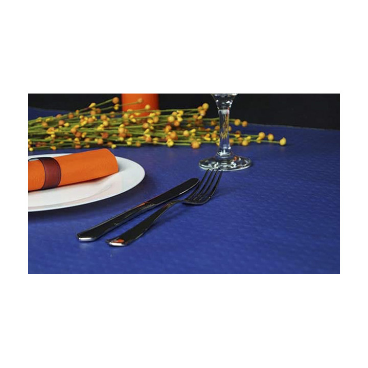 Pre-Cut Paper Tablecloth Blue 40g 1,2x1,2m (300 Units)  