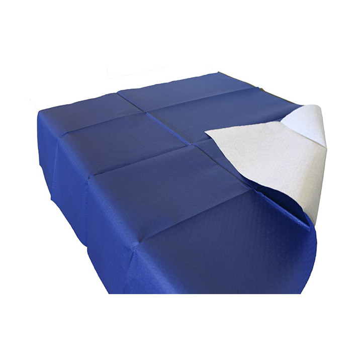 Pre-Cut Paper Tablecloth Blue 40g 1,2x1,2m (300 Units)  