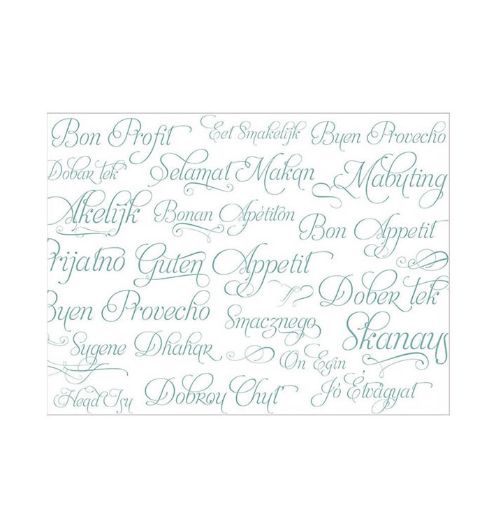 Paper Placemats 30x40cm "Buen Provecho" Turquoise 40g (1000 Units)