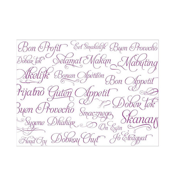 Paper Placemats 30x40cm "Buen Provecho" Fuchsia 40g (1000 Units)