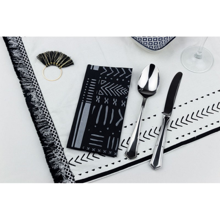 Paper Napkin Double Point "White Tribal"  1/8 40x40cm (30 Units) 