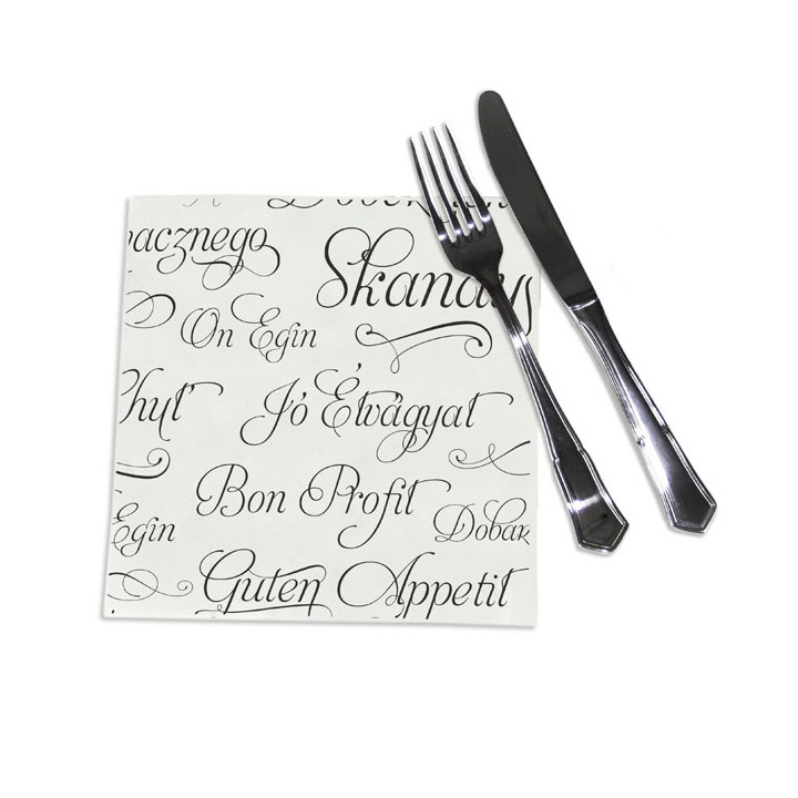 Paper Napkin Double Point "Buen Provecho" 40x40cm (50 Units) 