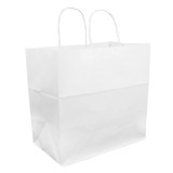Paper Bag with Handles Kraft White 100g 30+18x29cm (25 Units) 