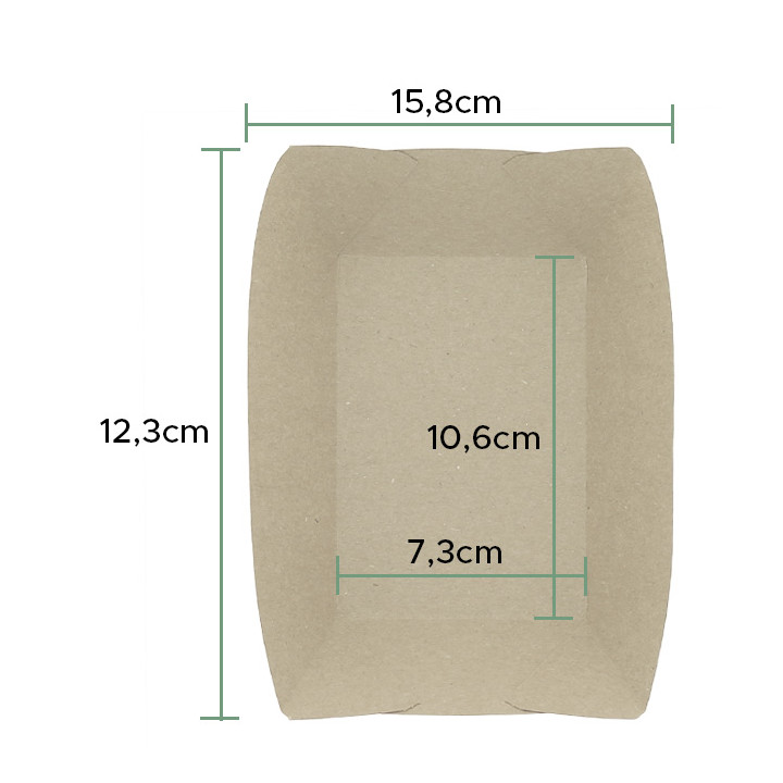 Paper Food Boat Tray Kraft-Kraft 350ml 10,6x7,3x4,5cm (1000 Units)