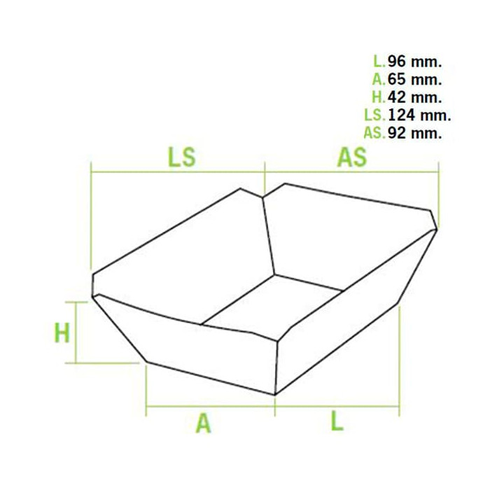 Paper Food Boat Tray Kraft-Kraft 250ml 9,6x6,5x4,2cm (1000 Units)