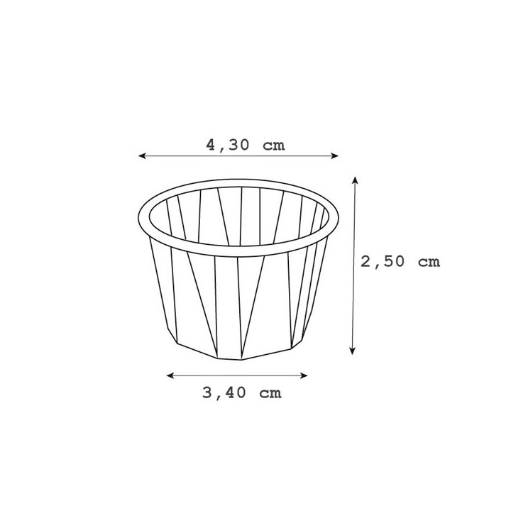 Pleated Paper Souffle Cup 30ml (250 Units)  