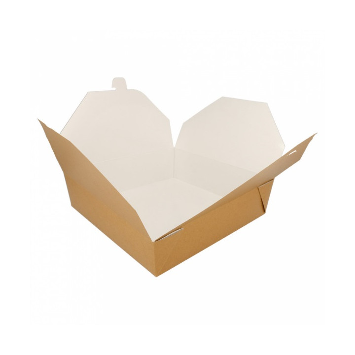 Paper Take-out Container "American" Natural 21,7x21,7x6cm 2910ml (35 Units) 