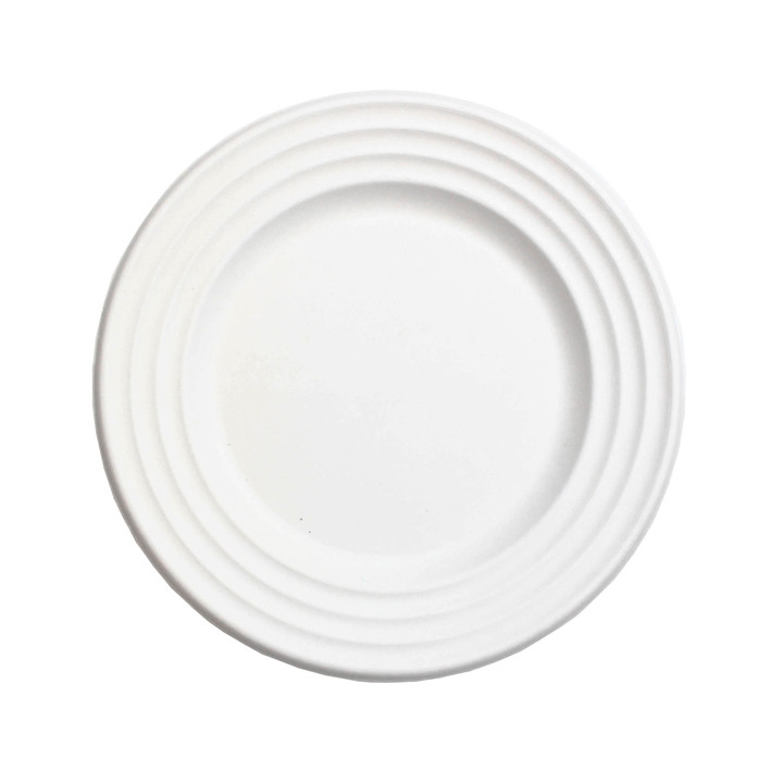 Sugarcane Plate Premium Wave White Ø18cm (600 Units) 