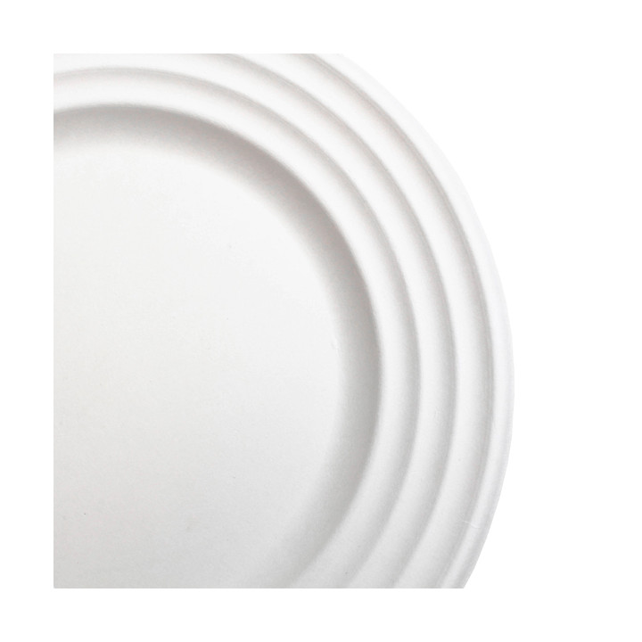 Sugarcane Plate Premium Wave White Ø18cm (600 Units) 