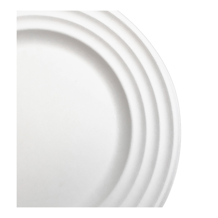 Sugarcane Plate Premium Wave White Ø26cm (50 Units) 