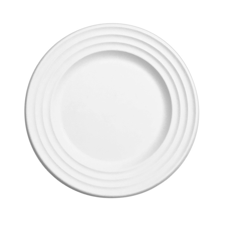 Sugarcane Plate Premium Wave White Ø26cm (50 Units) 