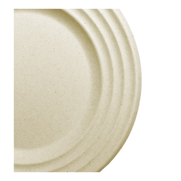 Sugarcane Plate Premium Wave Natural Ø18cm (600 Units) 