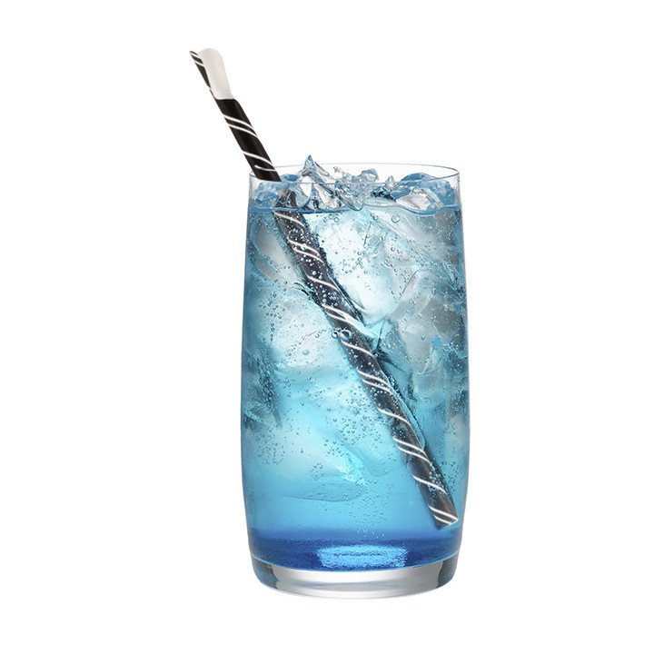 Paper Straw Straight Spoon Black Wrapped White Sleeve Ø0,8cm 21cm (100 Units) 