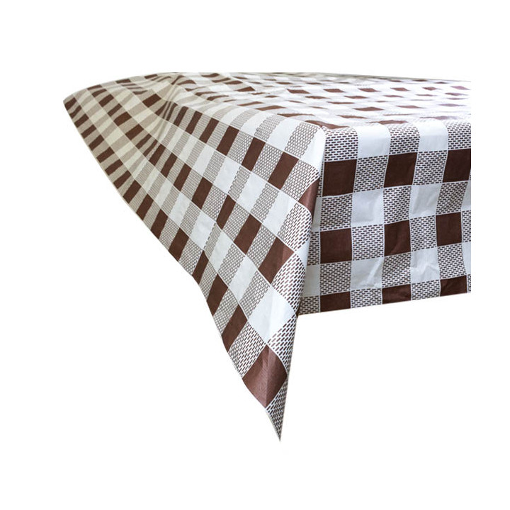 Pre-Cut Paper Tablecloth Brown Checkers 40g 1,2x1,2m (400 Units)  