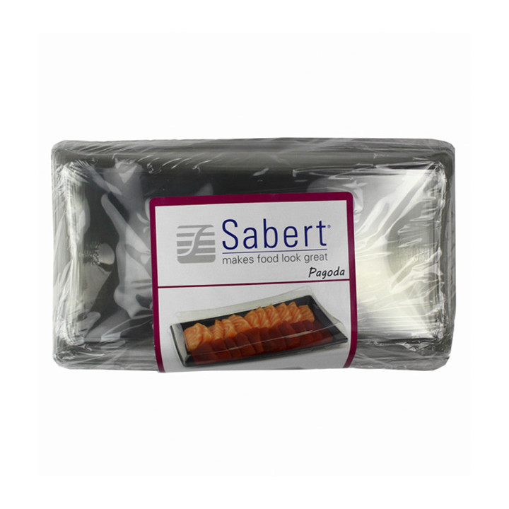 Plastic Tray with Lid Black 12x22cm (120 Uds)