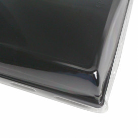 Plastic Tray with Lid Black 16x22cm (120 Uds)