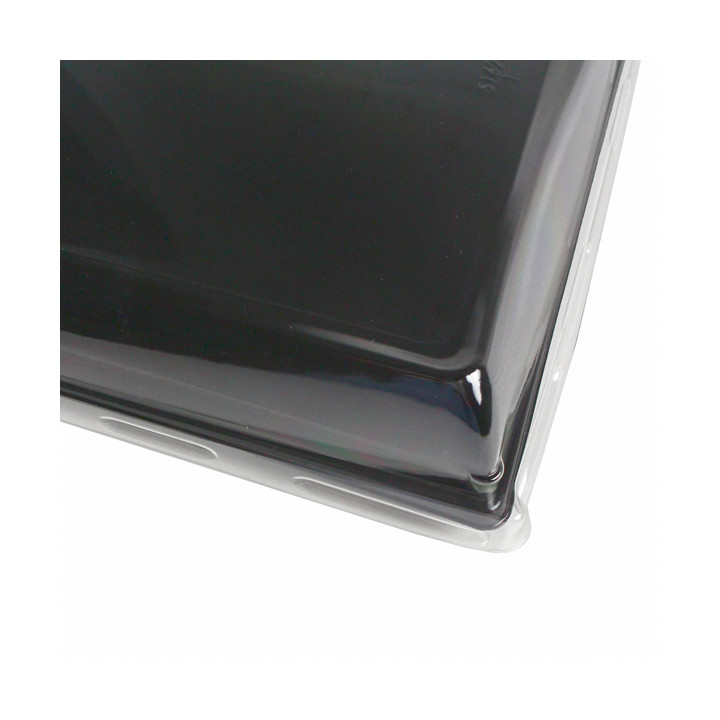 Plastic Tray with Lid Black 16x22cm (120 Uds)