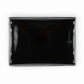 Plastic Tray with Lid Black 16x22cm (120 Uds)