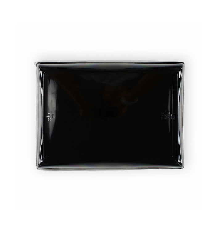 Plastic Tray with Lid Black 16x22cm (120 Uds)
