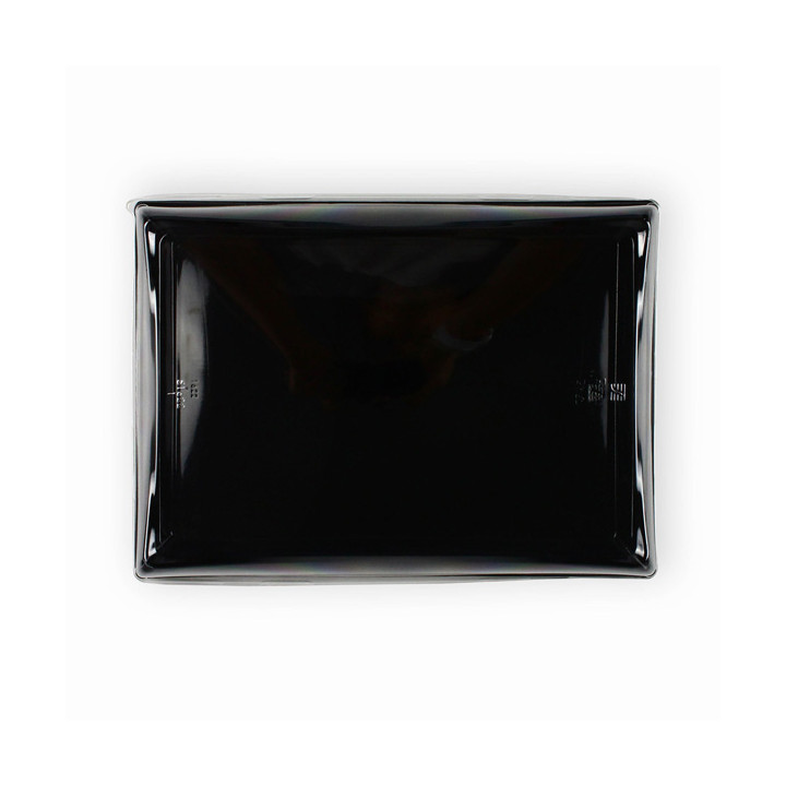 Plastic Tray with Lid Black 16x22cm (120 Uds)