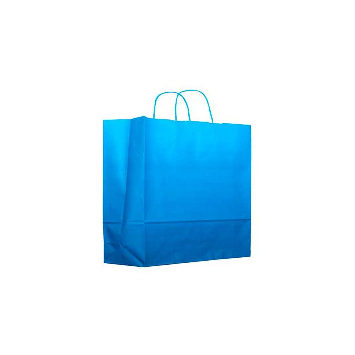 Paper Bag with Handles Turquoise 80g 20+10x29cm (25 Units) 