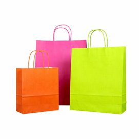 Paper Bag with Handles Green 100g 22+9x23cm (25 Units)