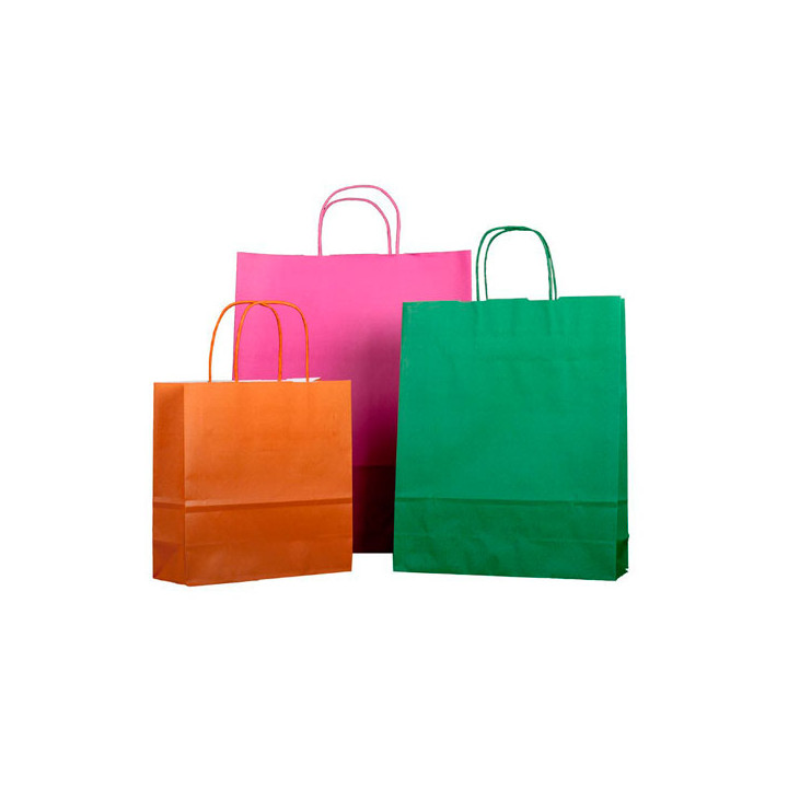 Paper Bag with Handles Orange 80g 20+10x29cm (200 Units)