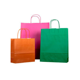 Paper Bag with Handles Orange 100g 25+11x31cm (25 Units) 