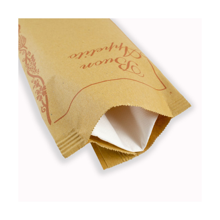 Paper Cutlery Envelopes with Napkin "Buon Appetito" (125 Units)