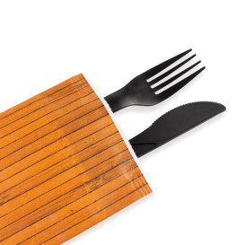 Paper Cutlery Envelopes with Napkin "Bamboo" (125 Units)