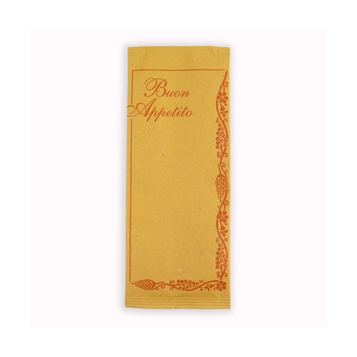 Paper Cutlery Envelopes with Napkin "Buon Appetito" (125 Units)