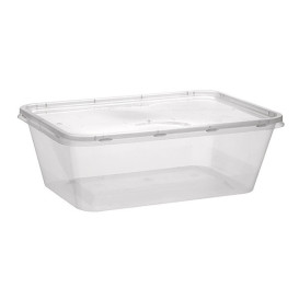 Plastic Container and Plastic Lid PP Rectangular Shape 750ml (500 Units)