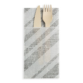 Pocket Fold Paper Napkins Barlovento Black 40x40cm (30 Units) 