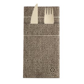 Pocket Fold Paper Napkins Burlap 40x40cm (30 Units) 