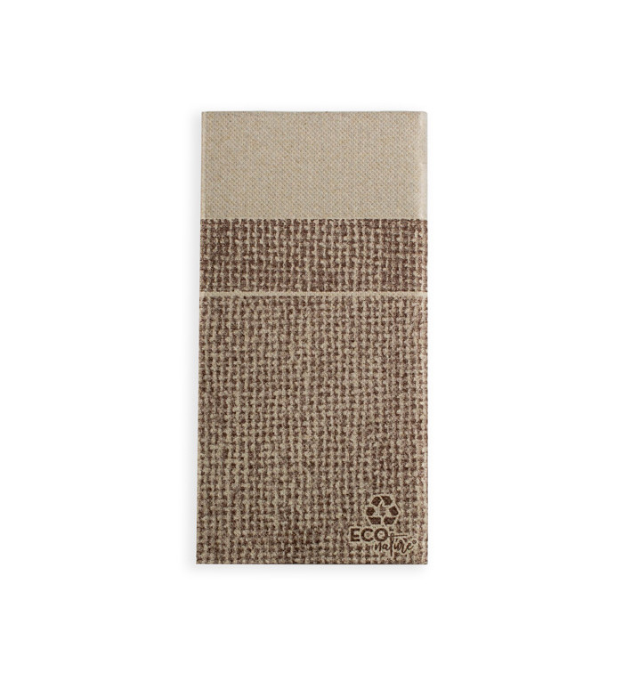 Pocket Fold Paper Napkins Burlap 40x40cm (30 Units) 