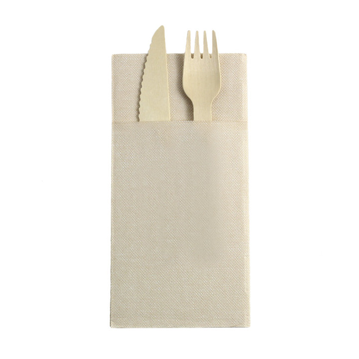 Pocket Fold Paper Napkins Cow Boys Cream 40x40cm (30 Units) 