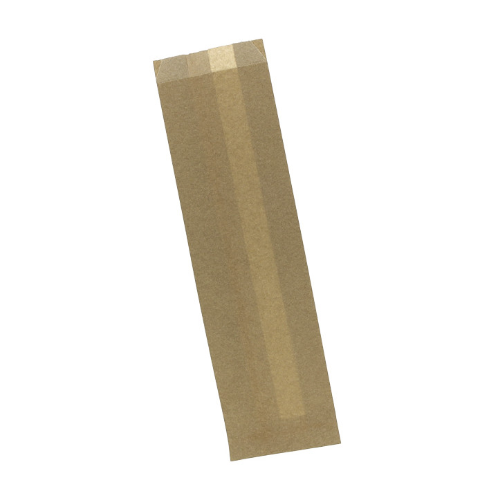 Paper Baguette Bag Grease-Proof Opened Kraft 9+5x32cm (1000 Units)