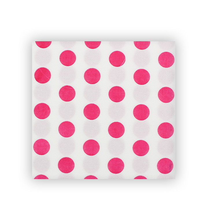 Paper Napkin Double Point "Polkadots Fuchsia" 40x40cm (50 Units) 