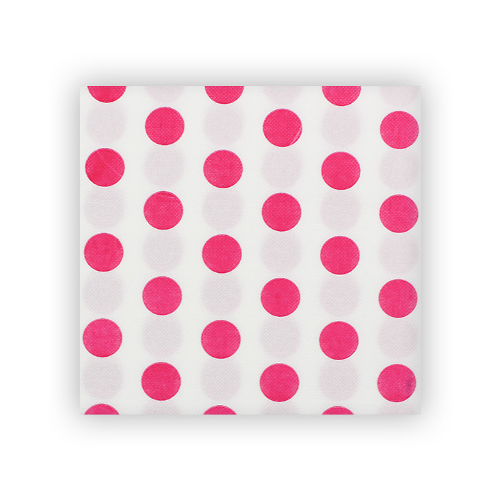 Paper Napkin Double Point "Polkadots Fuchsia" 40x40cm (50 Units) 